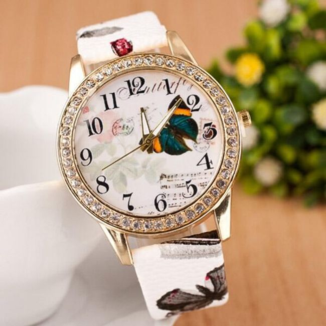 Moderní dámské hodinky s motýlem 1