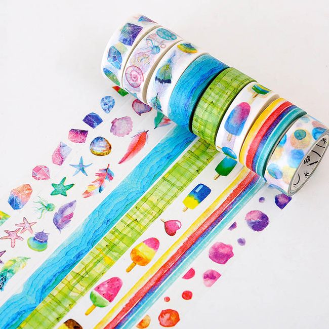Bandă decorativă colorată washi 1