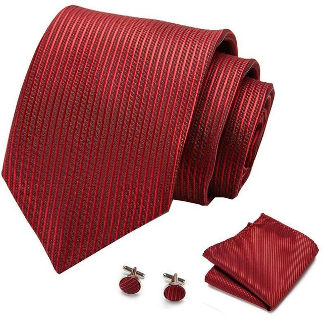 Męski krawat, chusteczka i spinki do mankietów Theodore 1