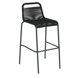 Černá barová židle s ocelovou konstrukcí Glenville, výška 74 cm ZO_203660