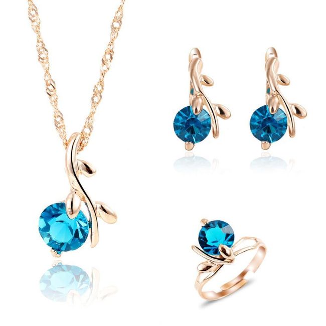 Súprava šperkov s modrými kryštálmi 1