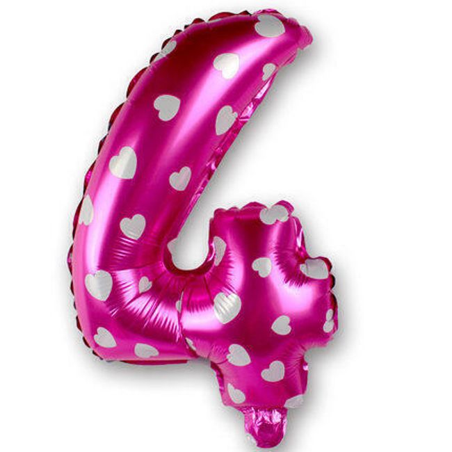 Růžový balonek v podobě čísla - různé 1
