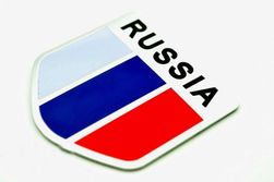 Fém autó matrica - Oroszország zászlaja