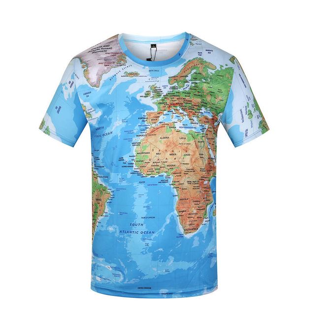 Pánské tričko s motivem mapy 1
