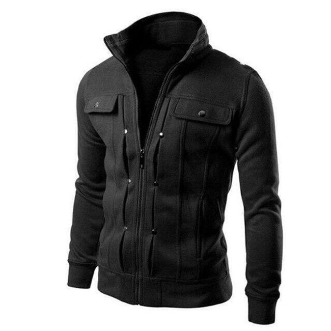 Jachetă pentru bărbați cu fermoar - 5 culori Negru - mărimea 5, Mărimi XS - XXL: ZO_e93ad974-b3c6-11ee-a6a3-8e8950a68e28 1