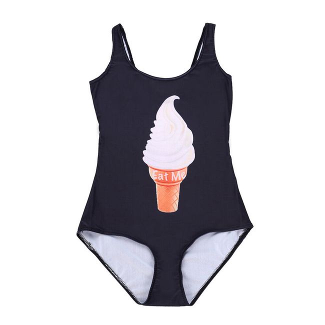 Ženski jednodijelni kupaći kostim s printom sladoleda 1