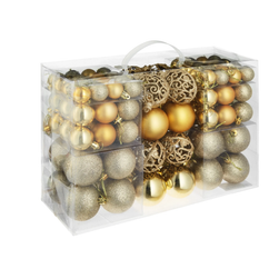 Set de 100 de ornamente de Crăciun de aur ZO_403323