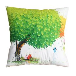 Poszewka na poduszkę z motywem drzew - 43 x 43 cm