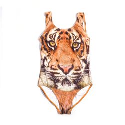 Dívčí jednodílné plavky s tygrem