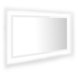 Oglindă de baie cu LED alb lucios 80x8,5x37 cm acrilic ZO_804929-A