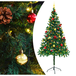 Коледна елха с LED светлини и лампички зелена 180 см ZO_321500-A