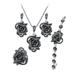 Set de bijuterii - trandafiri negri