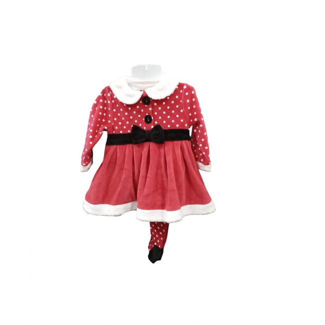 Детски коледен костюм за момиче с пола и чорапи, ДЕТСКИ размери: ZO_263949-3M 1