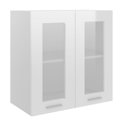 Zgornja omarica bela visok sijaj 60x31x60cm iverna plošča ZO_802526-A