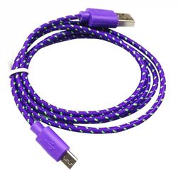 Cablu de date împletit cu USB - diverse culori