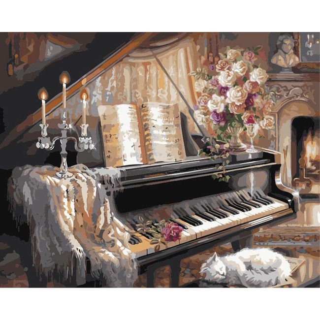 DIY obraz s klavírem 1