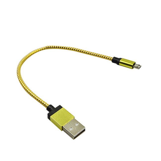 Плетено Micro USB кабел - 15 см 1