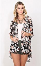 Cardigan de vară cu modele florale