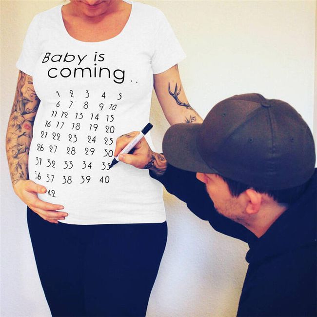 Těhotenské tričko s kalendářem - 3 barvy 1