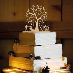 Dekoracja tortu weselnego - Mr & Mrs