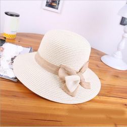 Slnečné klobúk zdobený mašľou - 4 farby