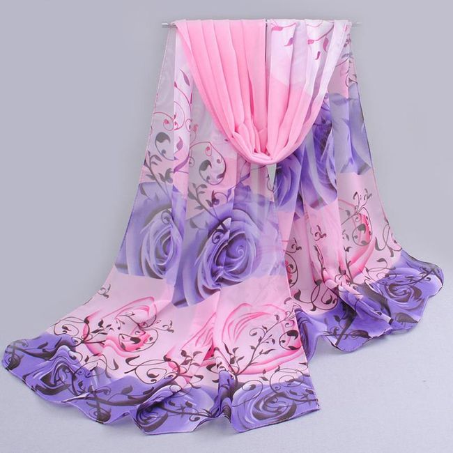Дамски шал с мотиви на рози - повече цветове 1