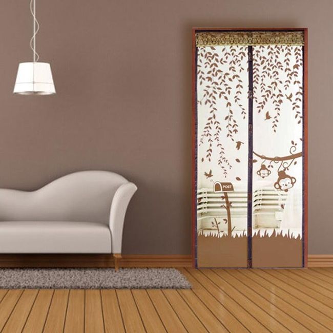Samozavíratelná síť proti hmyzu do dveří s veselým motivem - 4 barvy 1