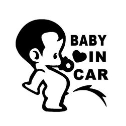 Autocolant auto 12 x 12 cm - BABY IN CAR