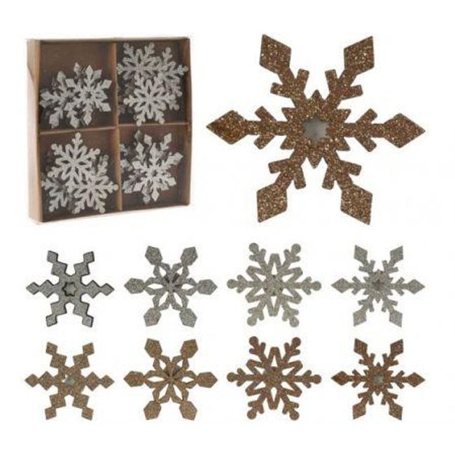 Dekorace vánoční dřevěná - vločka 4cm, 24ks mix ZO_PN000286 1