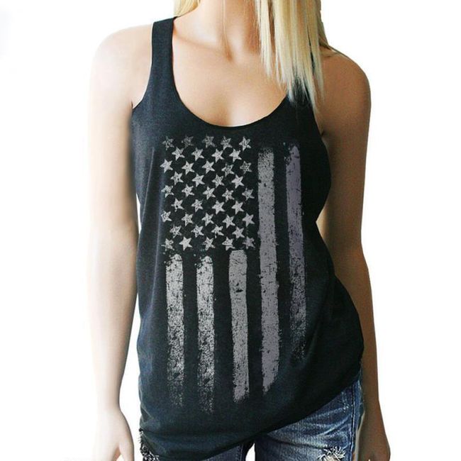 Ženska majica z motivom ameriške zastave 1