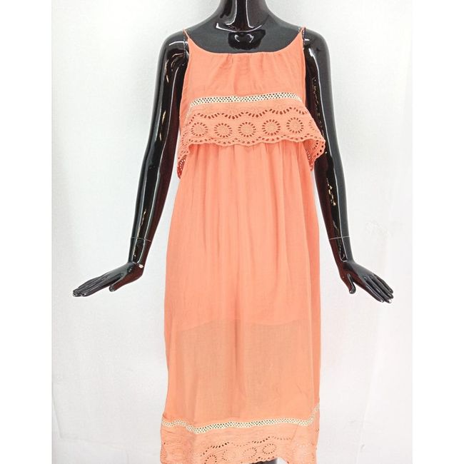 Długa sukienka damska z falbanami ARTLOVE Paris, pomarańczowy, Rozmiary XS - XXL: ZO_a0333bd6-2cf4-11ed-8d97-0cc47a6c9370 1