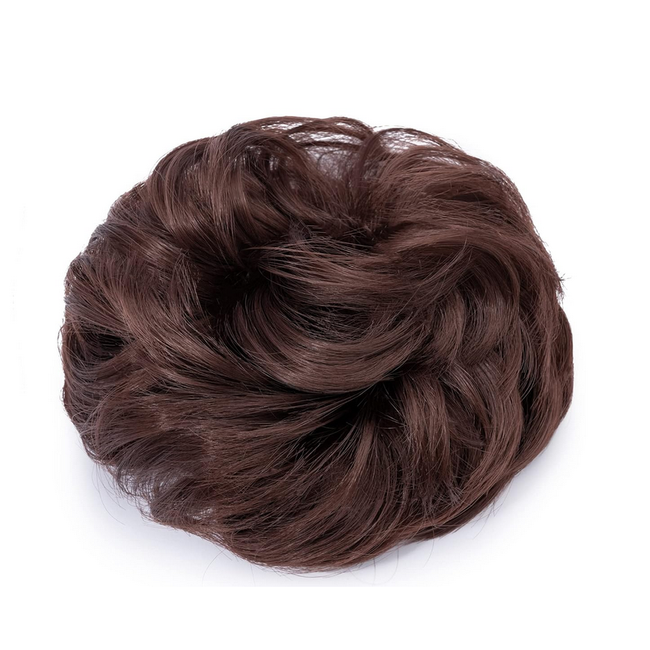 Небрежен кок за коса с ластик, тъмно кестеняво ZO_239095 1
