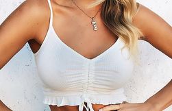 Crop top s volánkem - 3 barvy