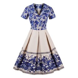 Rochie de epocă cu centură - 7 mărimi