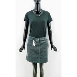 Дамска модна пола от велур Demina, сива, Текстилни размери CONFECTION: ZO_ffb36ce8-371d-11ec-918b-0cc47a6c9c84