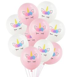 1 комплект балони за рожден ден - еднорог SS_32998374835-10pcs B