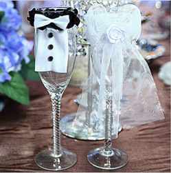 Svatební dekorace na sklenice