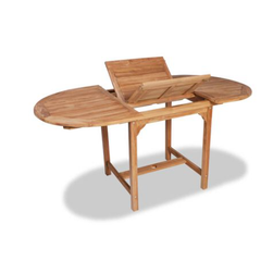 Składany stół ogrodowy (110-160) x 80 x 75 cm z litego drewna tekowego ZO_44684-A