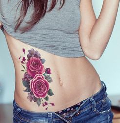 Zmywalny tatuaż - kwiatowe wzory
