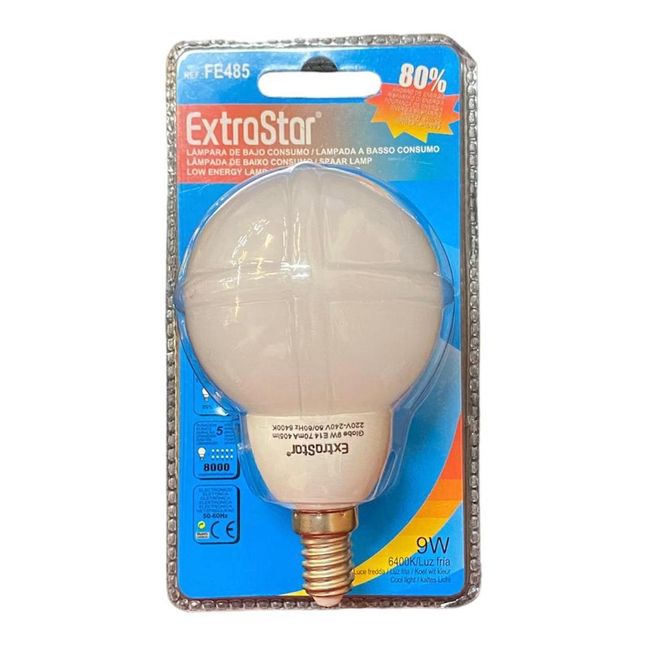 ExtraStar, žárovka, 9W, 6400 K, patice E14, kulatá ZO_178533 1