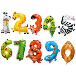 Балони с животни под формата на цифри - 1 брой