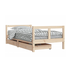 Dětská postel se zásuvkami 80 x 160 cm masivní borové dřevo ZO_834444