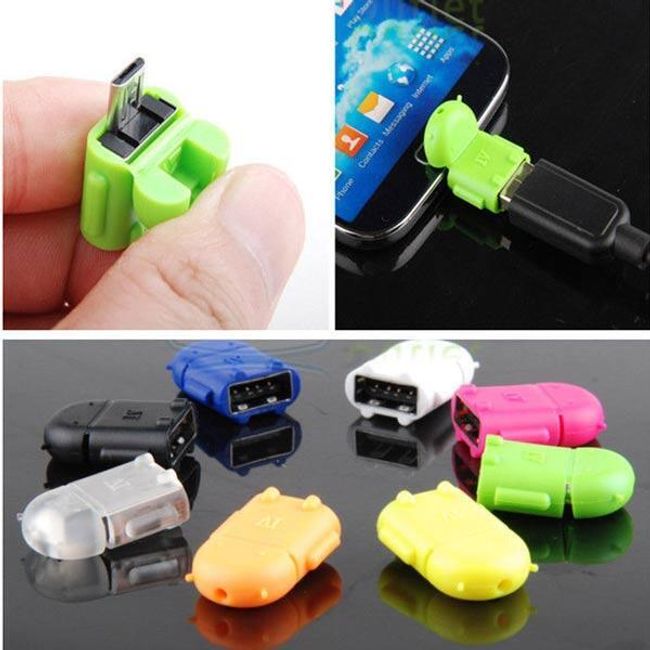 Micro USB - USB redukce - různé barvy 1
