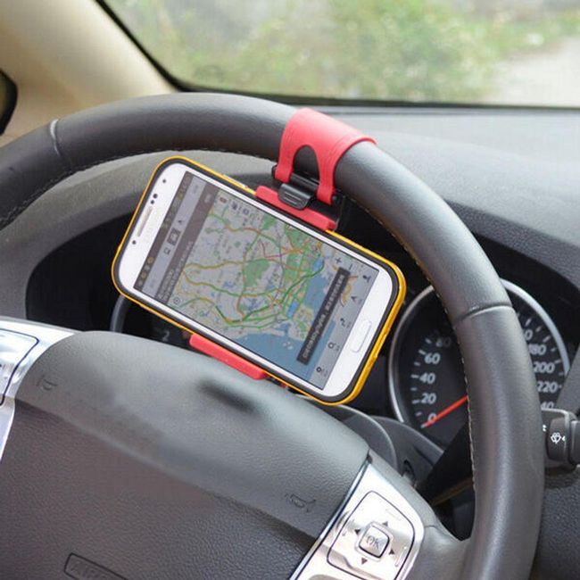 Držák na smartphone nebo GPS na volant auta - červená AT_946003 ZO_ST00083 1