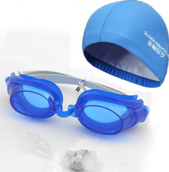 Zestaw okularów pływackich i czepków dla kobiet i mężczyzn