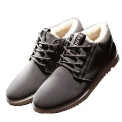 Мъжки зимни маратонки с кожа - 3 цвята, 6 размера Тъмно сиво - 8, Размери на обувките: ZO_234618-8