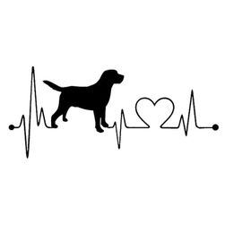 Autocolant - labrador cu puls inima