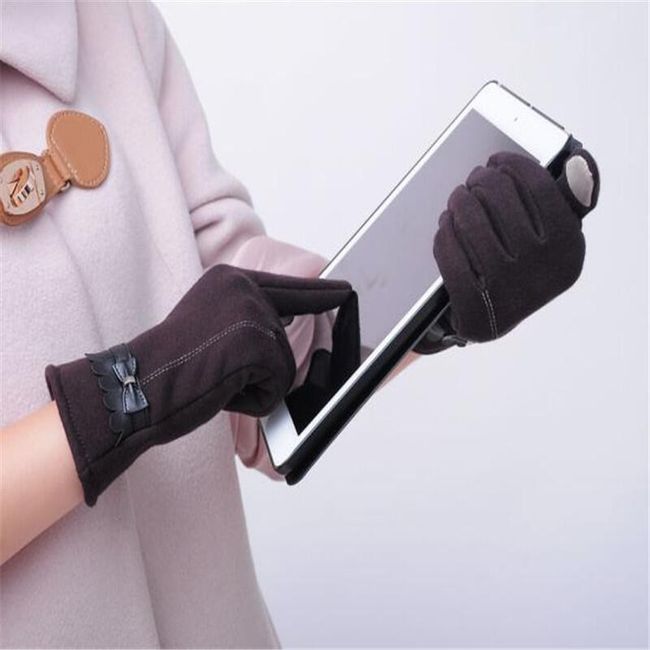 Elegantne ženske rokavice z lokom - 4 barve 1