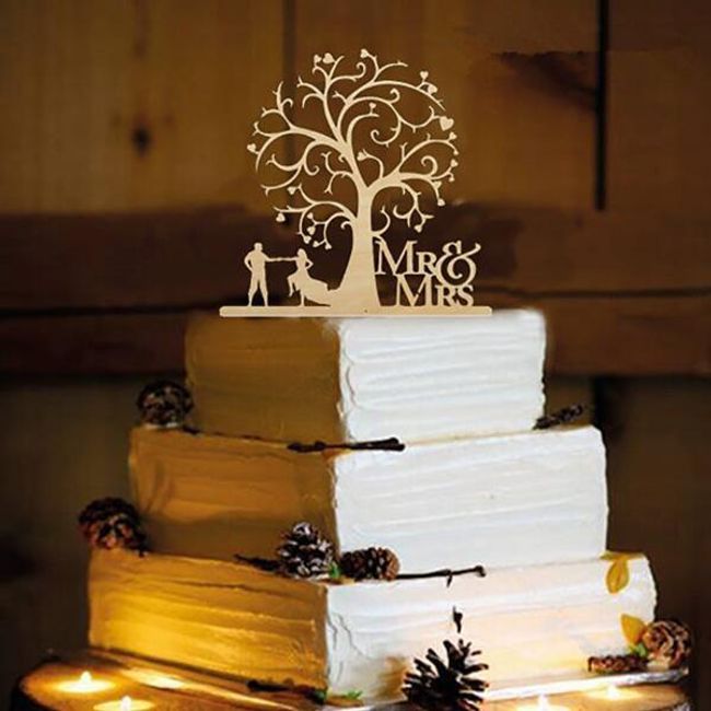 Dekoracja tortu weselnego - Mr & Mrs 1