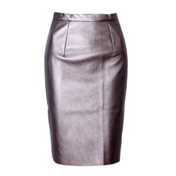 Тясна пола с висока талия от изкуствена кожа - 8 цвята